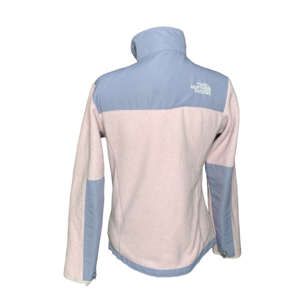 The North Face Sherpa full zip jacket, pink/gray SZ Small, 3 zip pockets - Picture 3 of 12